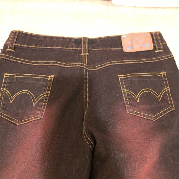 Hand painted beaded Flared Jeans - Picture 9 of 12